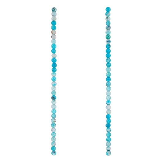 Blue Agate Round Beads, 4mm by Bead Landing™